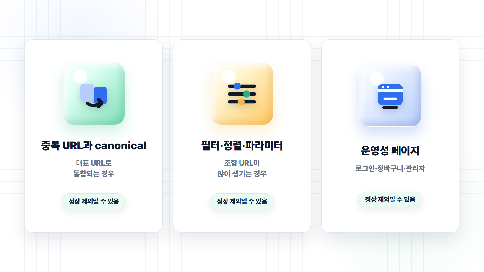 신경 쓰지 않아도 되는 색인 제외 유형
